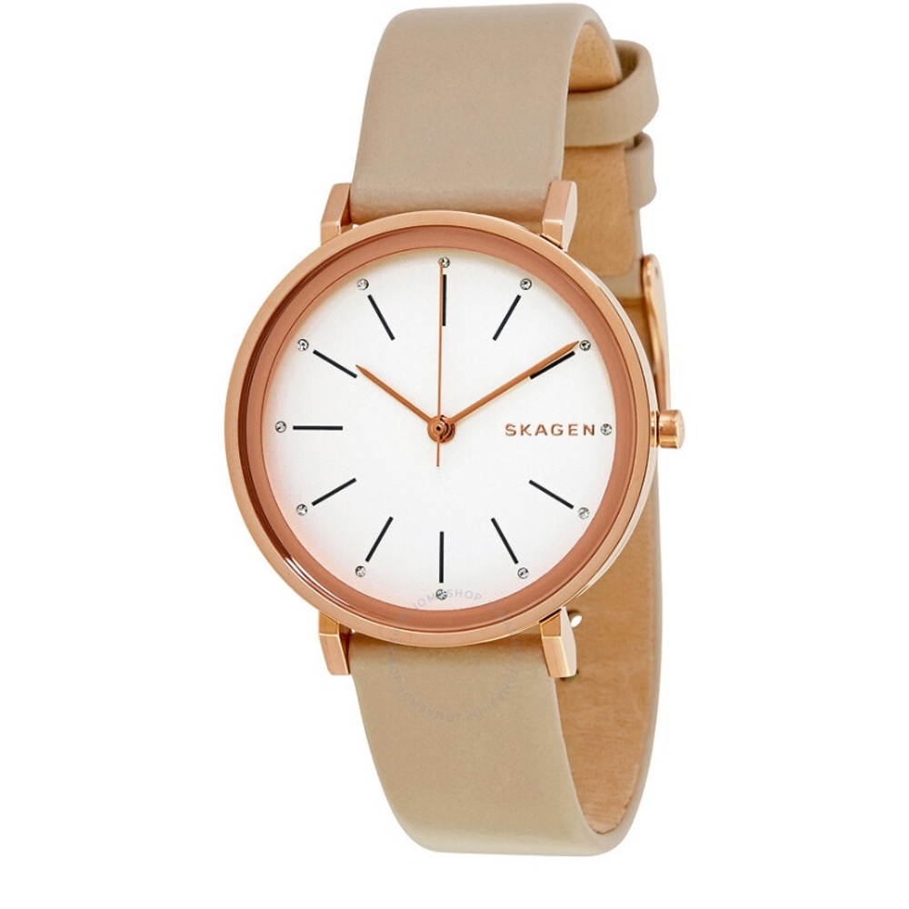 Skagen Hald Three-Hand Watch with Leather Strap